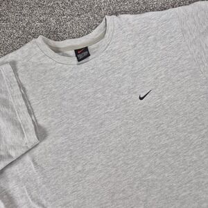Vintage‎ Nike Embroidered Swoosh T-Shirt Men's Large Gray